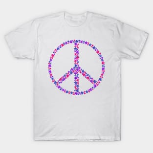 Floral Peace Sign - Discreet Bi Pride T-Shirt